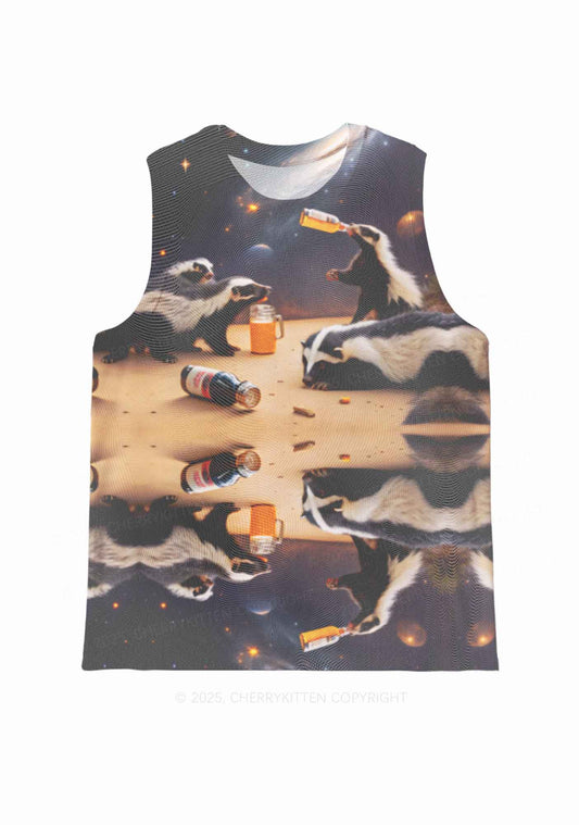 Drunk Badger Y2K Mesh Muscle Tank Cherrykitten