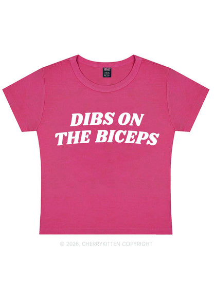 Dibs On The Biceps Y2K Baby Tee Cherrykitten