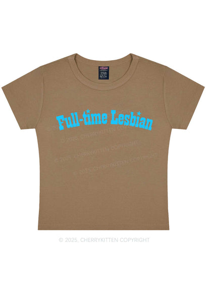 Full Time Lesbian Pride Y2K Baby Tee Cherrykitten