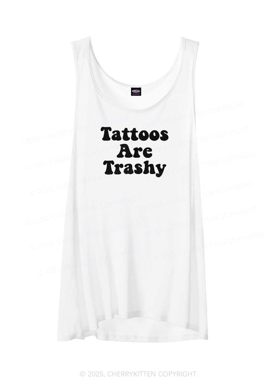Tattoos Are Trashy Y2K Sheer Boyfriend Tank Cherrykitten