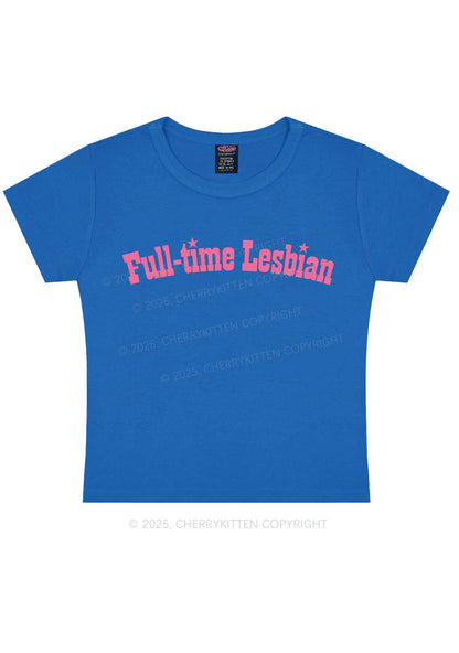 Full Time Lesbian Pride Y2K Baby Tee Cherrykitten