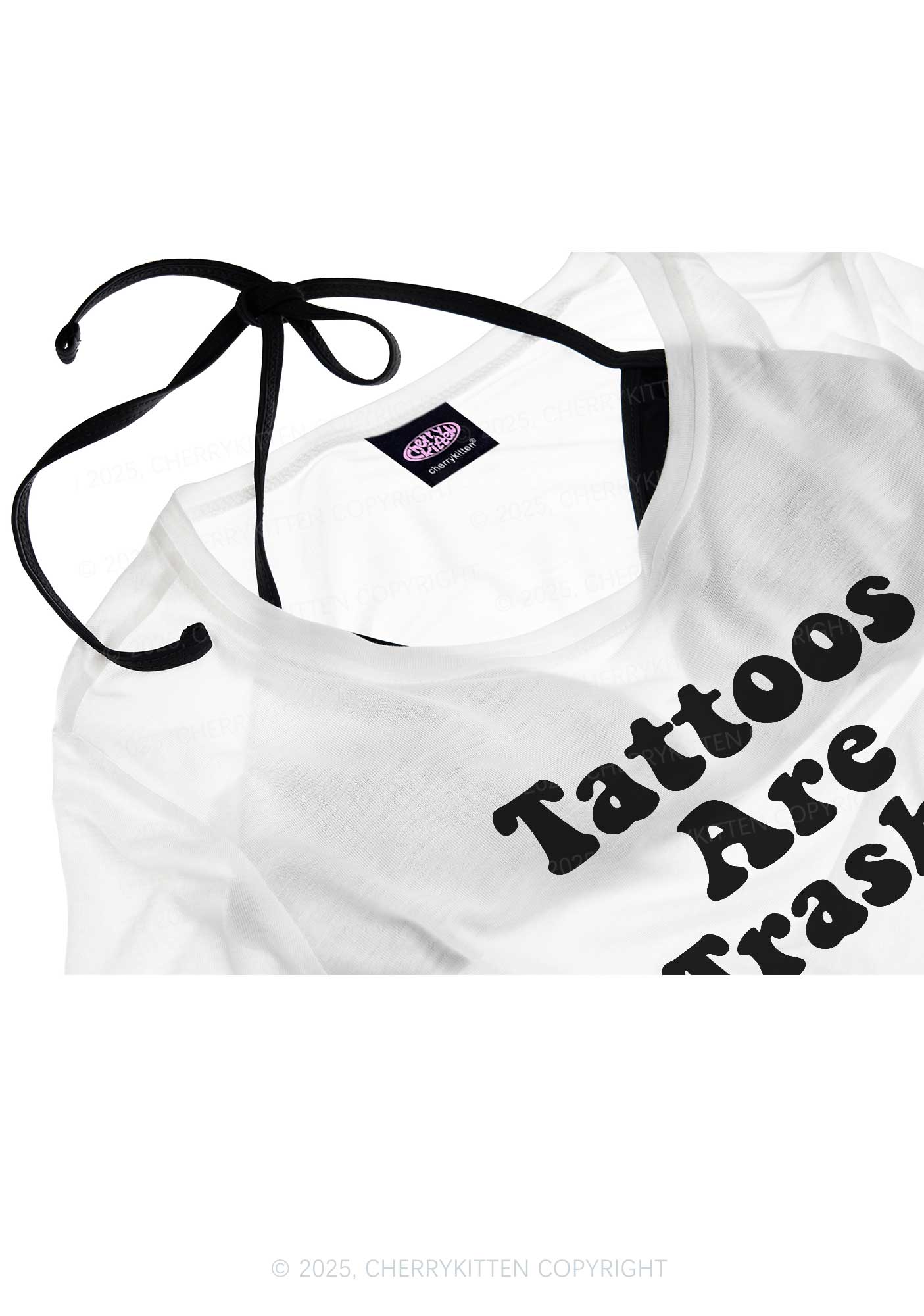 Tattoos Are Trashy Y2K Sheer Boyfriend Tee Cherrykitten