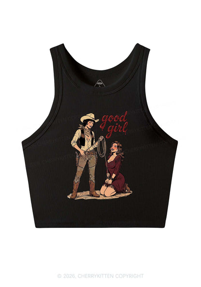 Good Girl Western Cowgirls Pride Y2K Crop Tank Top Cherrykitten