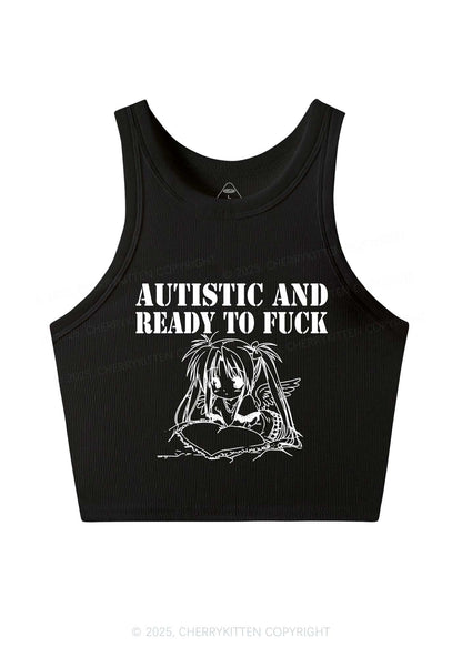 Autistic Ready To Fxxk Y2K Crop Tank Top Cherrykitten
