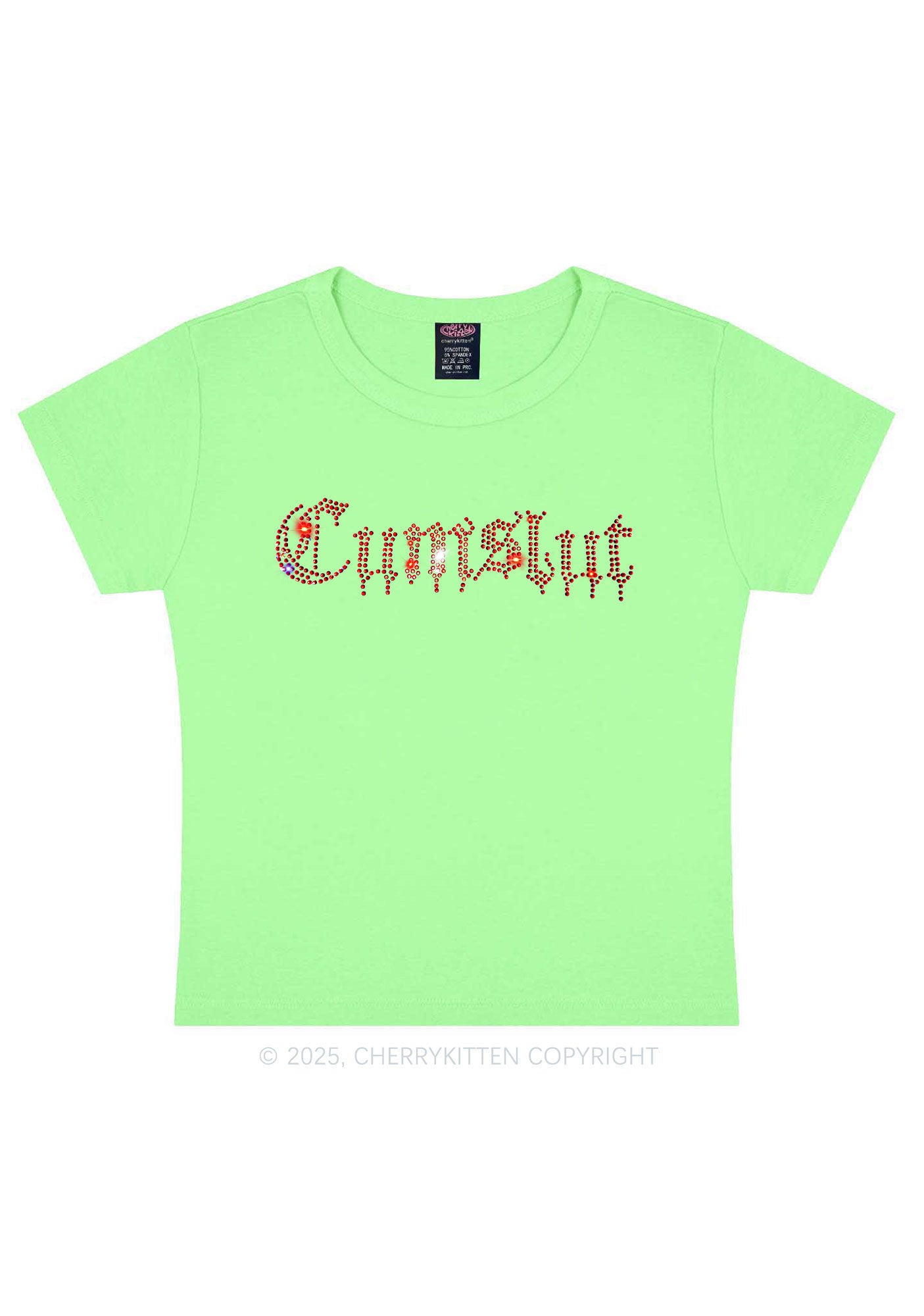 Rhinestone Cxmslxt Y2K Baby Tee Cherrykitten