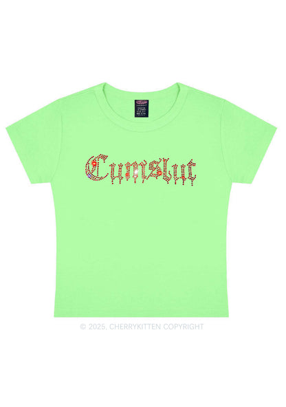 Rhinestone Cxmslxt Y2K Baby Tee Cherrykitten