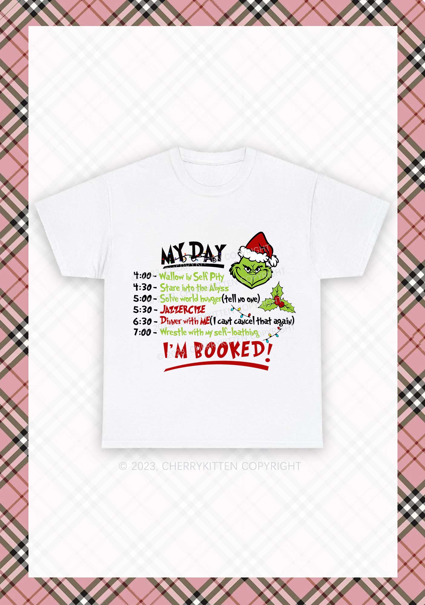 My Day I'm Booked Christmas Chunky Shirt Cherrykitten