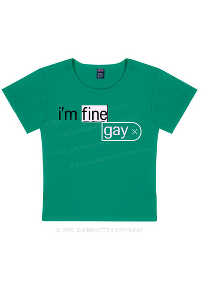 Im Fine Gay Pride Y2K Baby Tee Cherrykitten