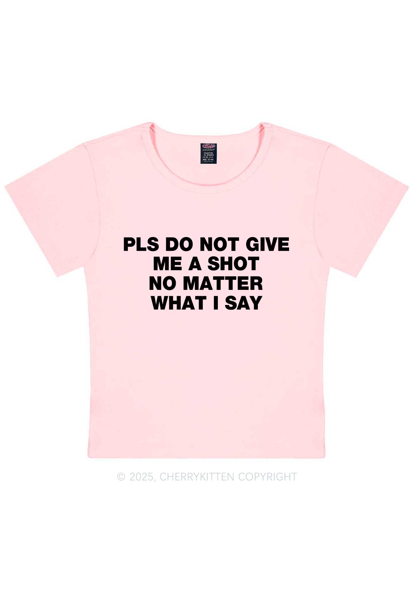 Not Give Shot Y2K Baby Tee Cherrykitten
