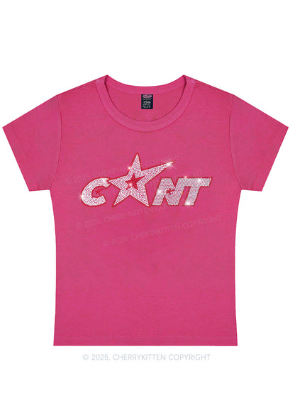Rhinestone Star Cxxt Y2K Baby Tee Cherrykitten