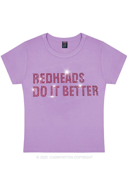 Rhinestone Redheads Do It Better Y2K Baby Tee Cherrykitten