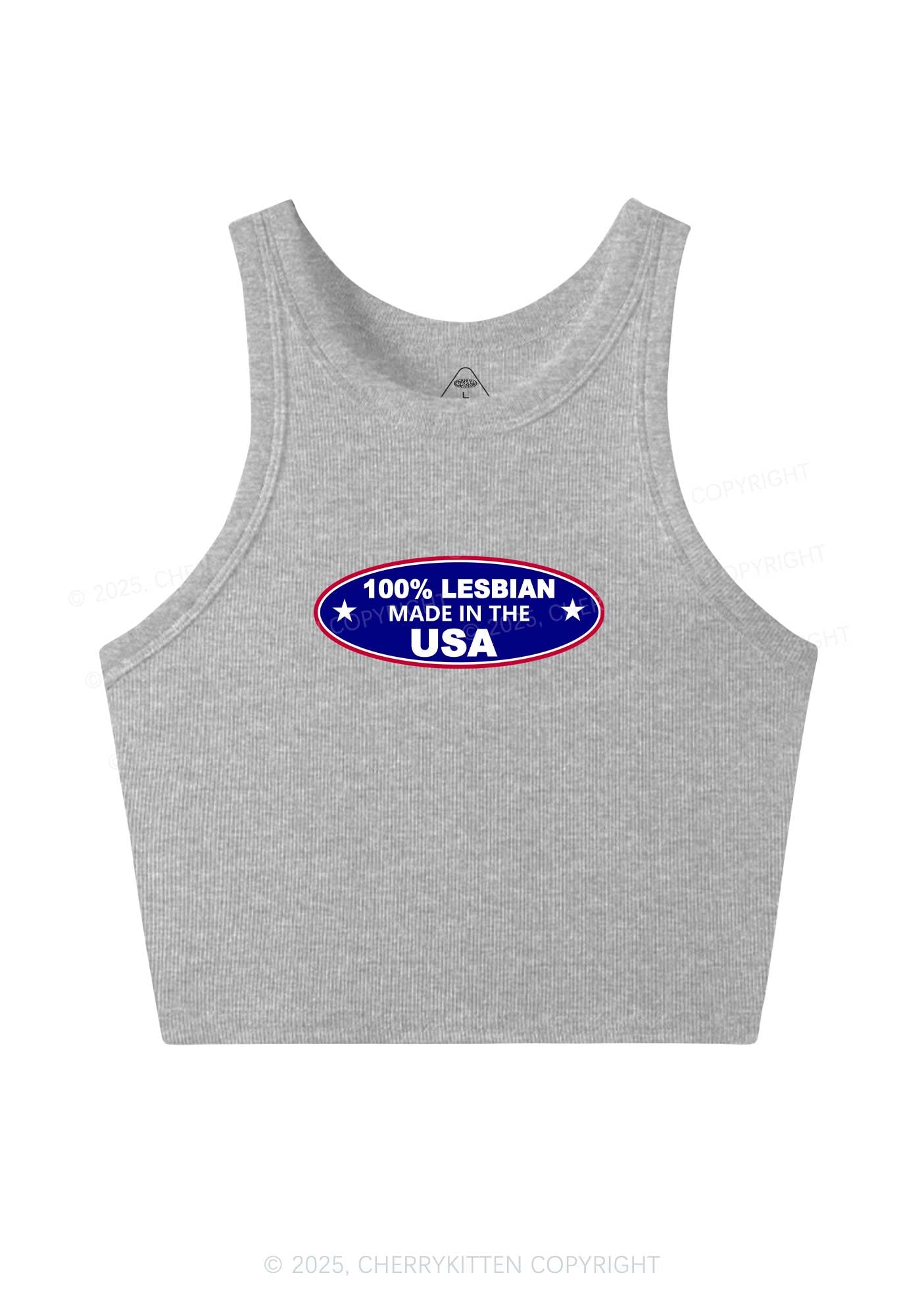 Lesbian Made In USA Y2K Crop Tank Top Cherrykitten