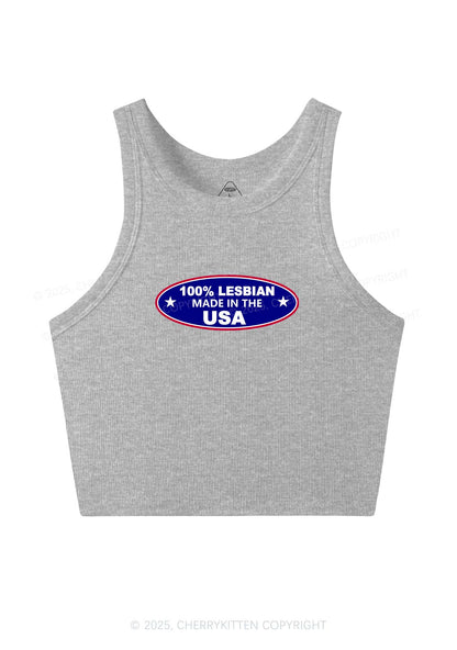 Lesbian Made In USA Y2K Crop Tank Top Cherrykitten