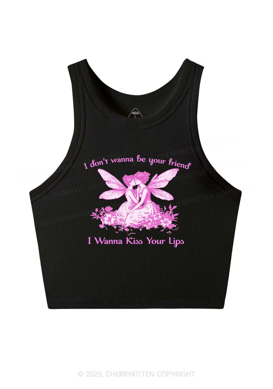 I Wanna Kiss Your Lips Pride Y2K Crop Tank Top Cherrykitten