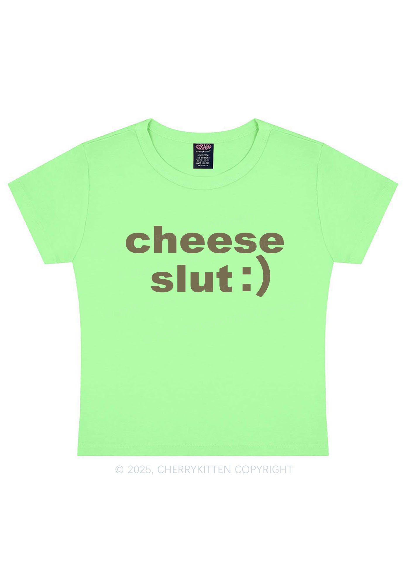 Cheese Slxt Y2K Baby Tee Cherrykitten