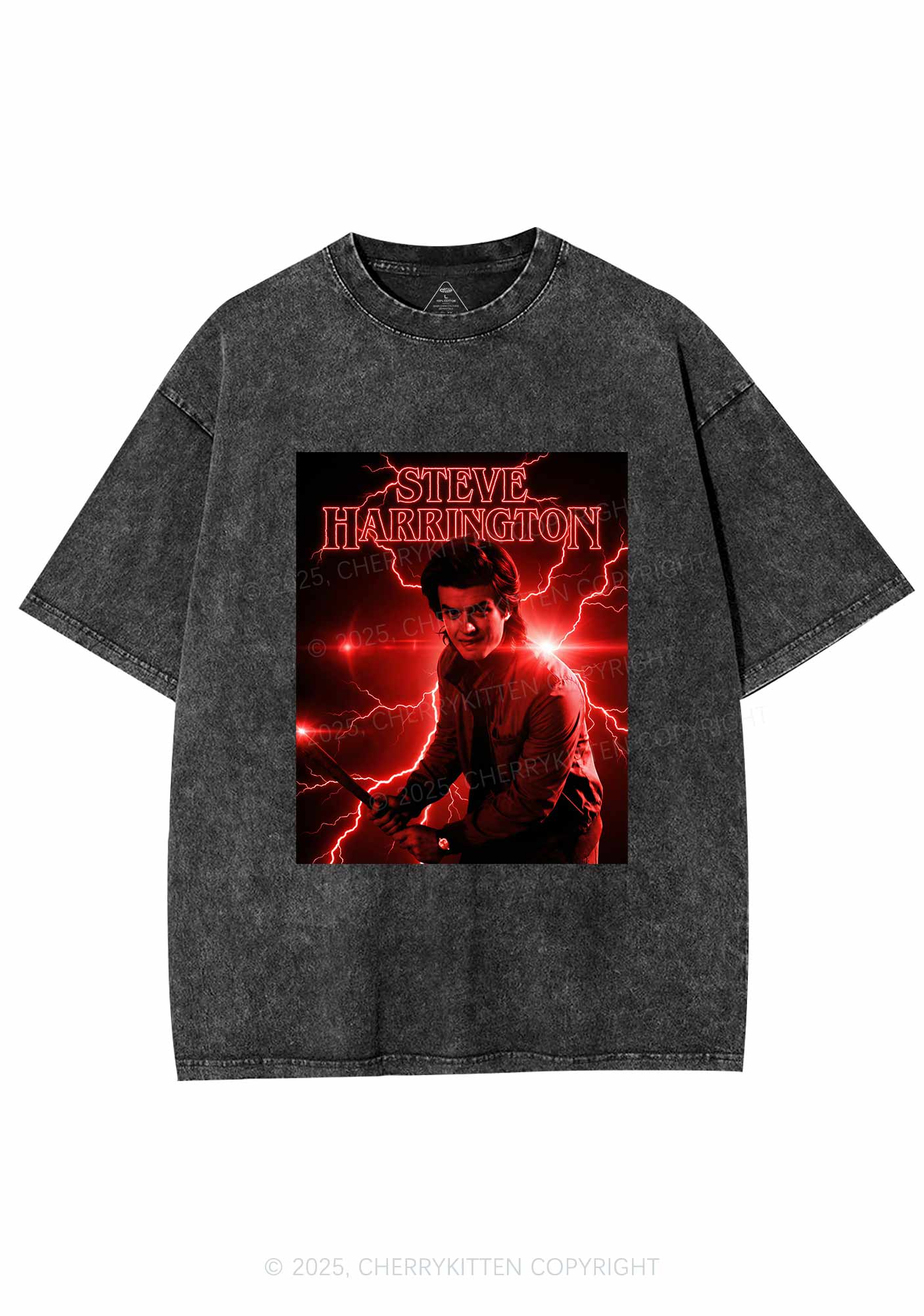 SH Red Lightning Y2K Shirts Washed Tee Cherrykitten