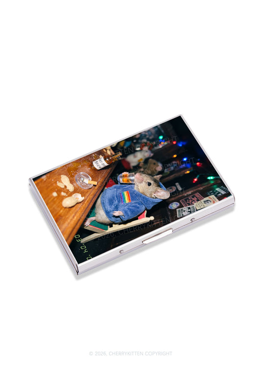 Blue Hoodie Rat Drinking Pride Y2K Mirror Cigarette Case Cherrykitten