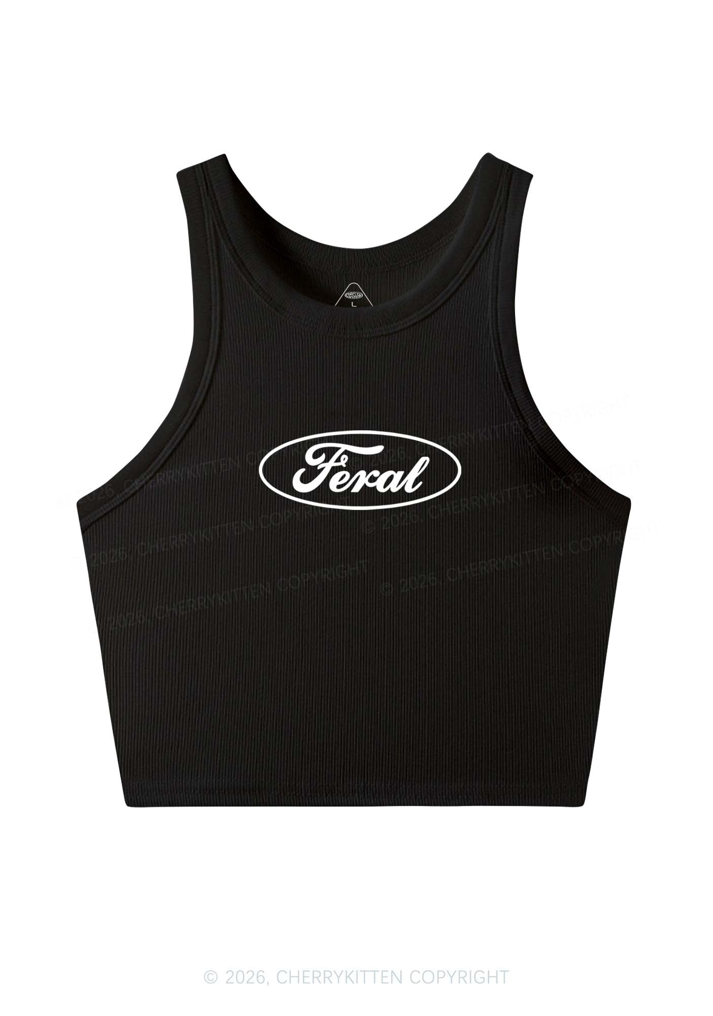 Blue Feral Y2K Crop Tank Top Cherrykitten