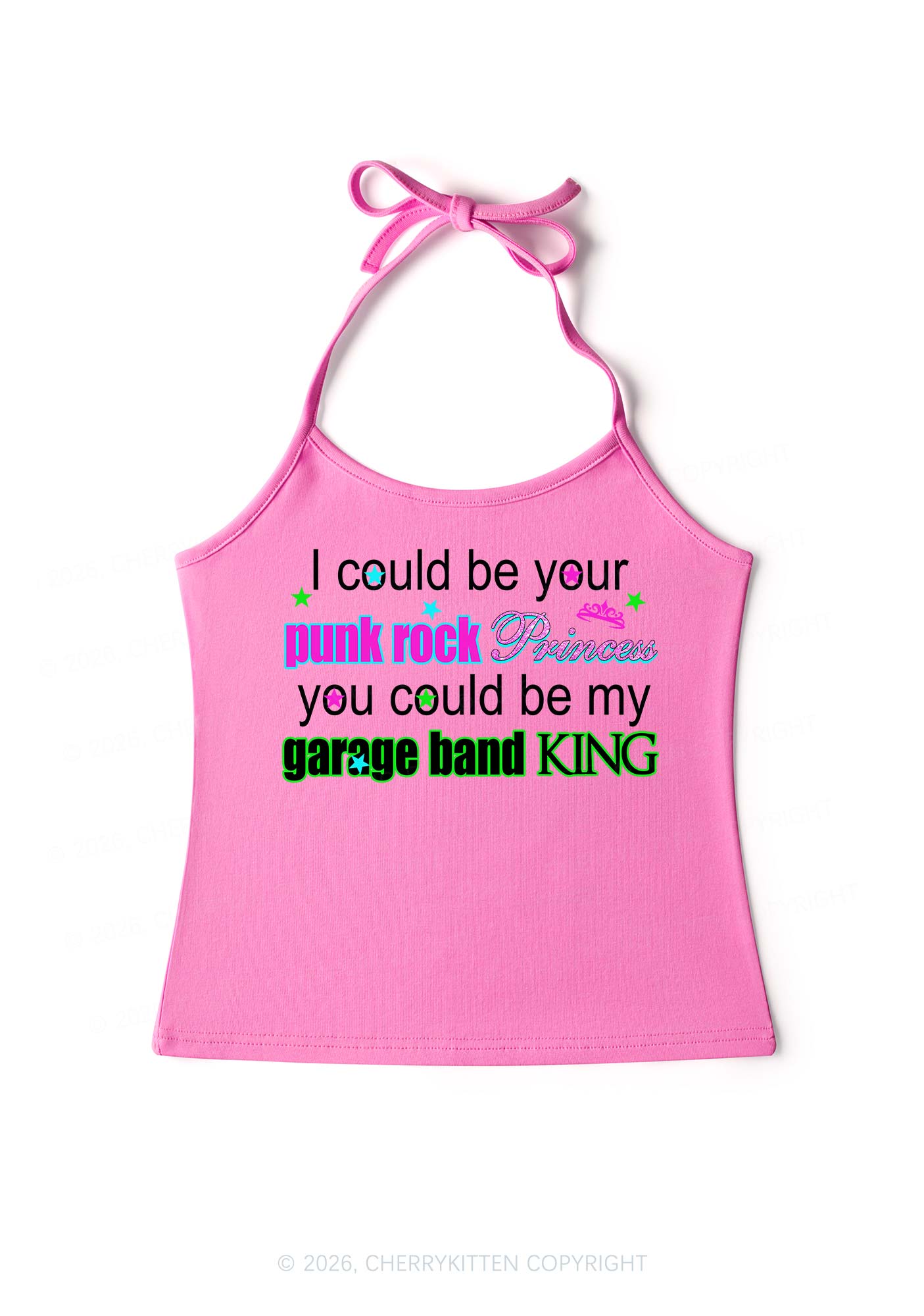 Punk Rock Princess Y2K Halter Neck Cami Cherrykitten