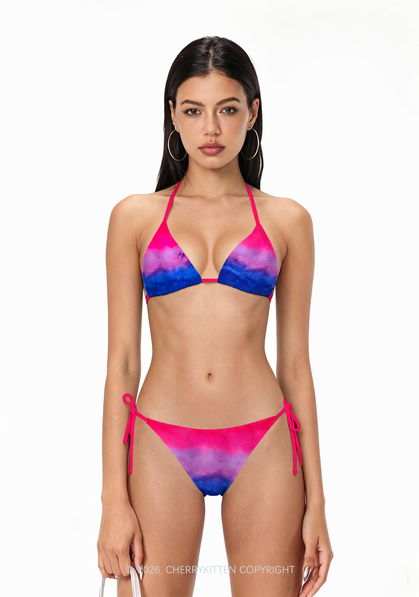 Bisexual Flag Pride Y2K Print Bikini Set Cherrykitten