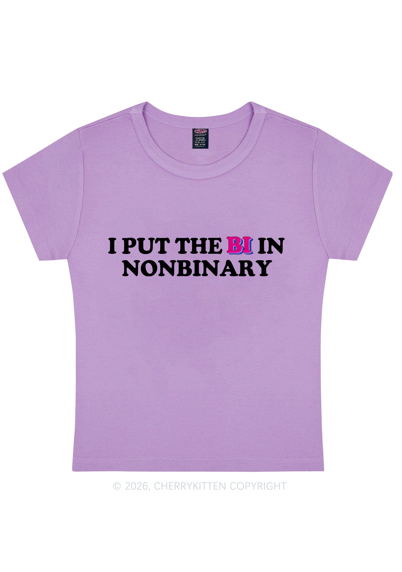 I Put The Bi In Nonbinary Pride Y2K Baby Tee Cherrykitten