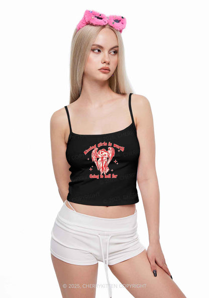 Kissing Girls To Hell Pride Y2K Spaghetti Strap Cami Cherrykitten
