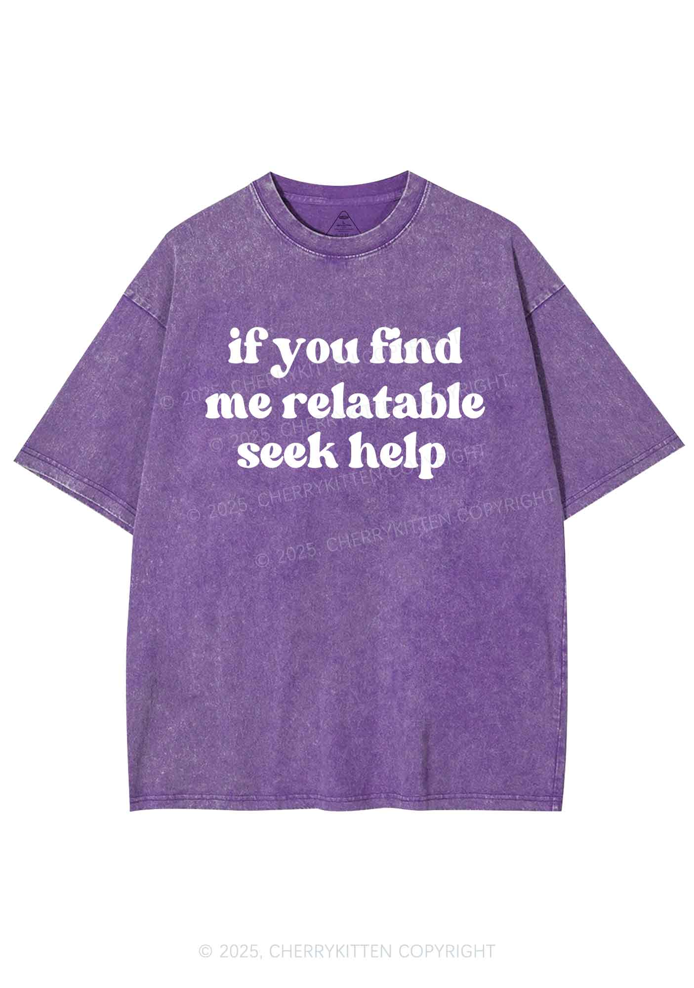 If You Find Me Relatable Y2K Shirts Washed Tee Cherrykitten