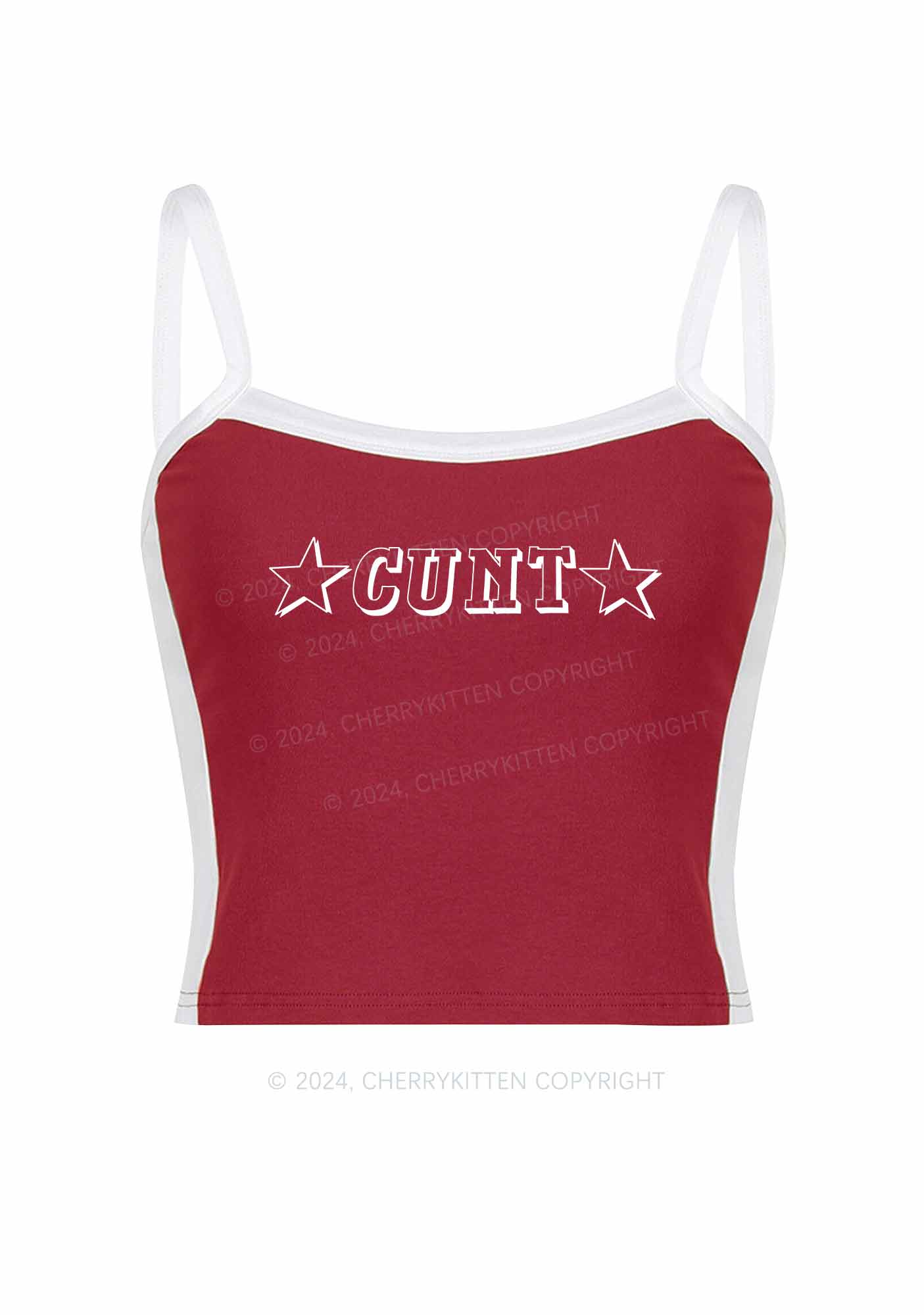 Star Count Y2K Color Block Crop Cami Top Cherrykitten