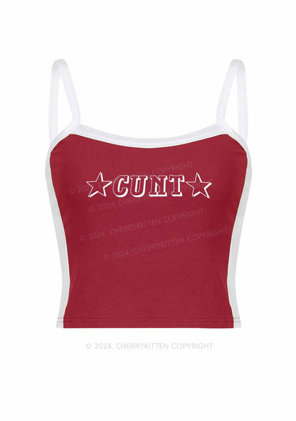 Star Count Y2K Color Block Crop Cami Top Cherrykitten