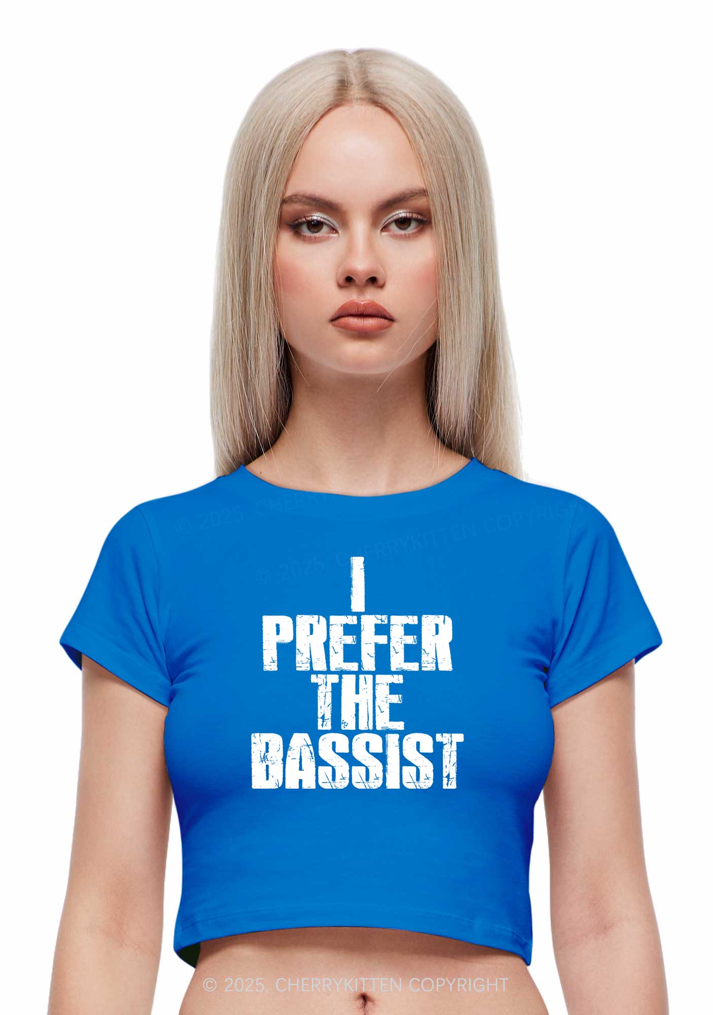 I Prefer The Bassist Y2K Baby Tee Cherrykitten