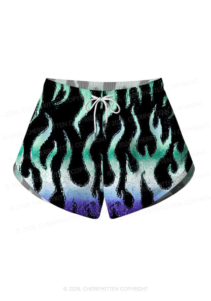 Gay Flame Pride Y2K Print Men Beach Shorts Cherrykitten