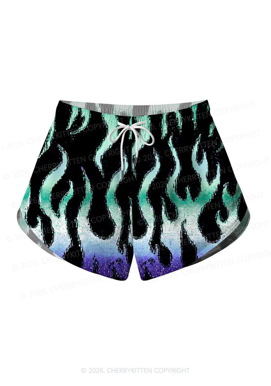 Gay Flame Pride Y2K Print Men Beach Shorts Cherrykitten