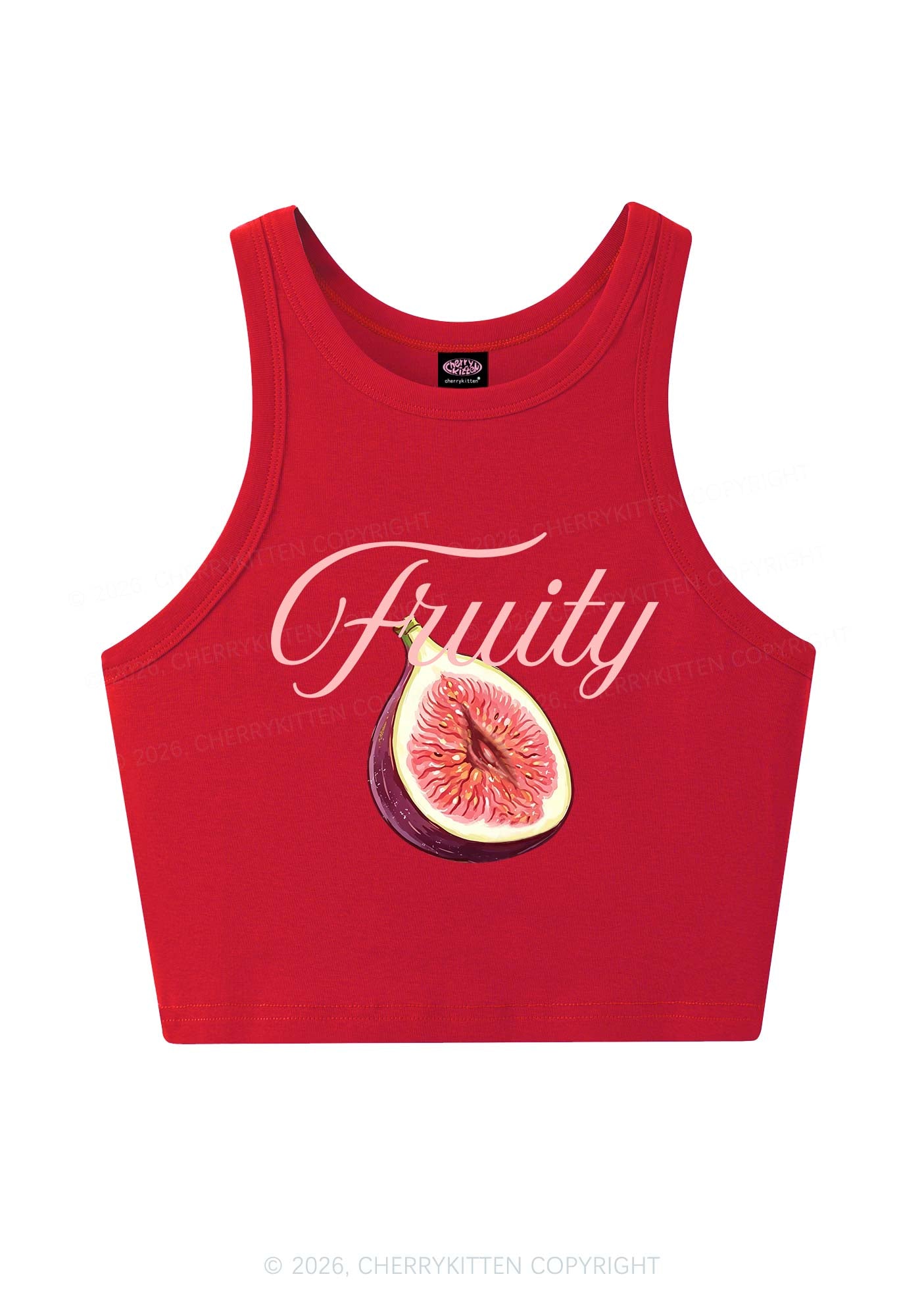 Fruity Fig Pride Y2K Crop Tank Top Cherrykitten