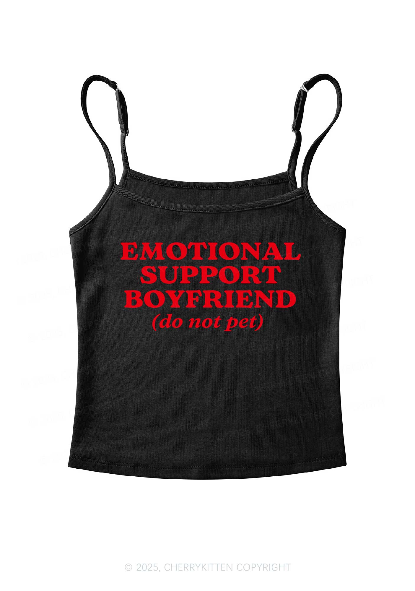 Emotional Support Boyfriend Valentine's Day Y2K Spaghetti Strap Cami Cherrykitten