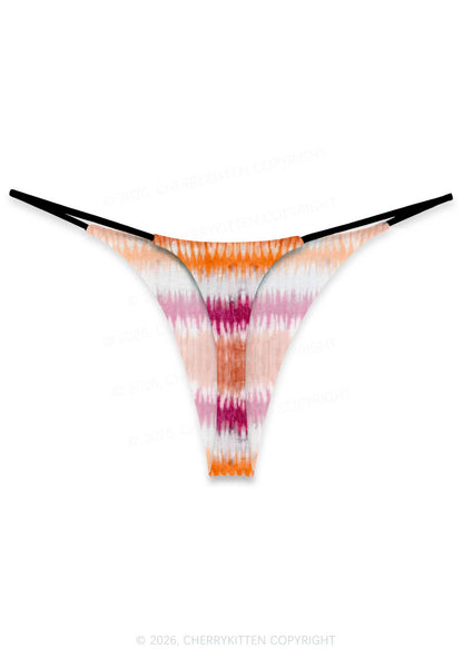 Lesbian Tie Dye Pride Y2K Print Bikini String Thong Cherrykitten