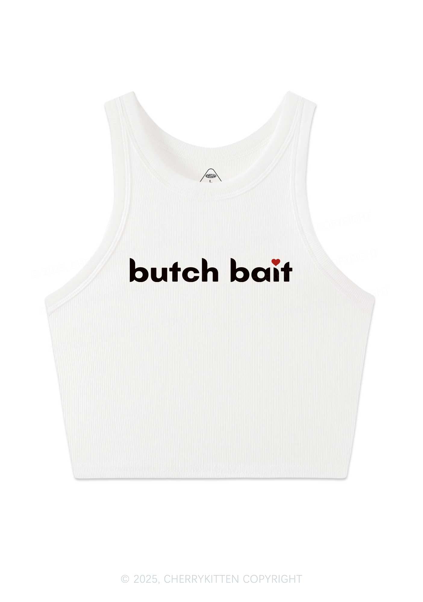 Butch Bait Heart Y2K Crop Tank Top Cherrykitten
