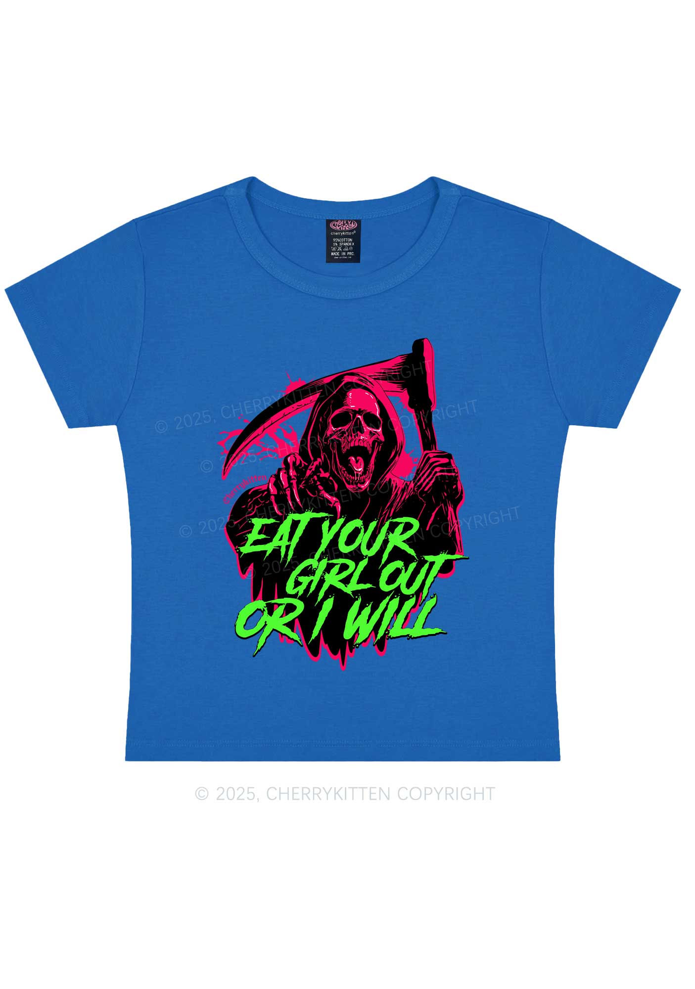 Hallowen Ghost Eat Your Girl Out Y2K Baby Tee Cherrykitten