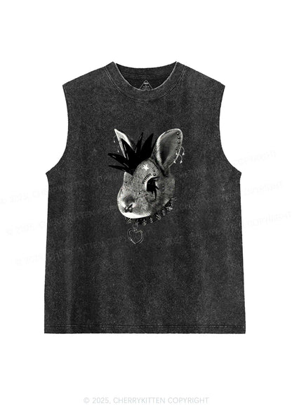 Custom Punk Pet Y2K Washed Muscle Tank Cherrykitten
