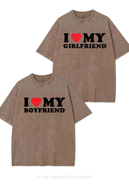 I Love GF BF Y2K Valentine's Day Washed Tee Cherrykitten
