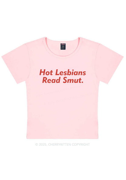 Hot Lesbians Read Smxt Y2K Baby Tee Cherrykitten