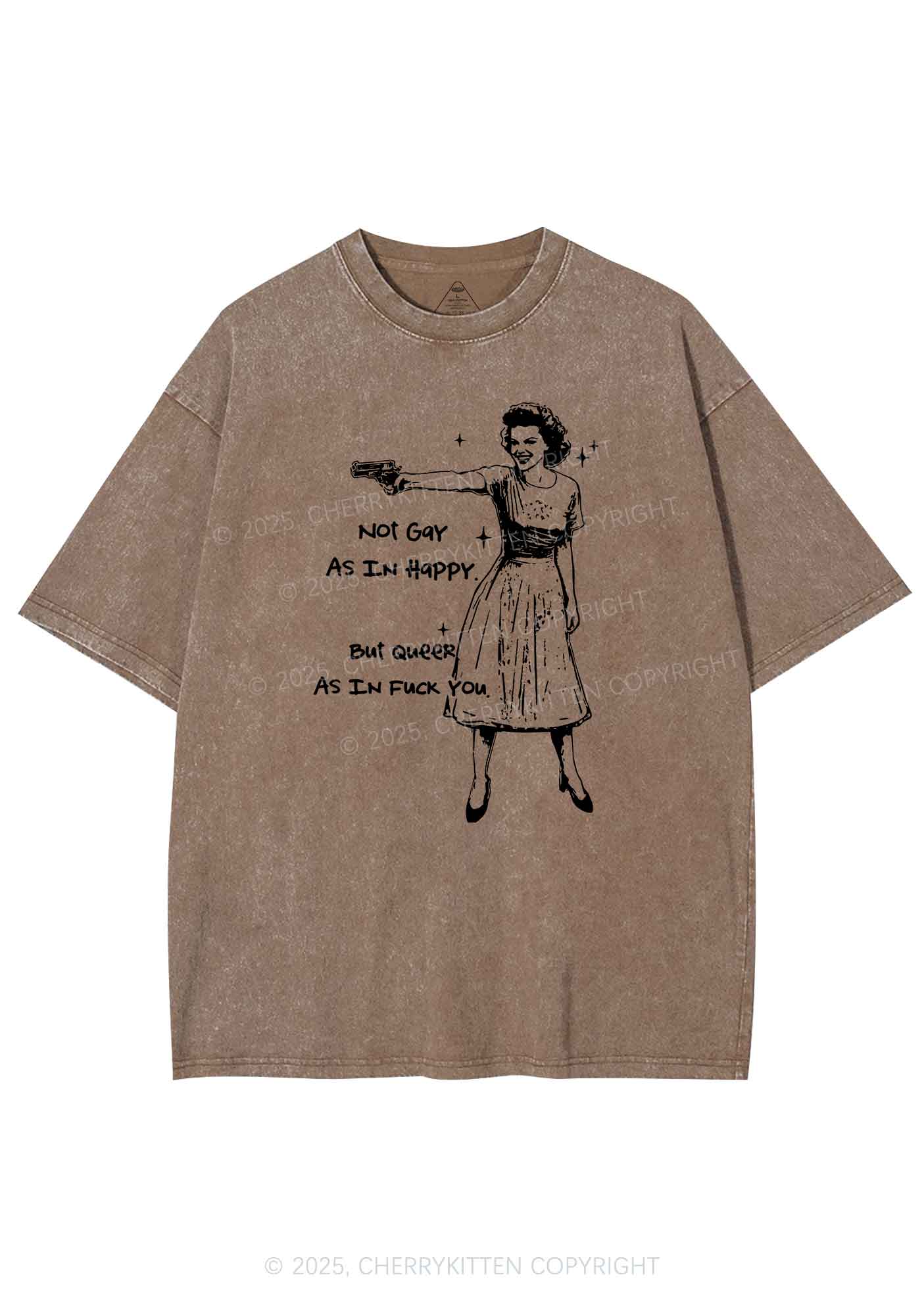 But Queer As In Pride Y2K Shirts Washed Tee Cherrykitten