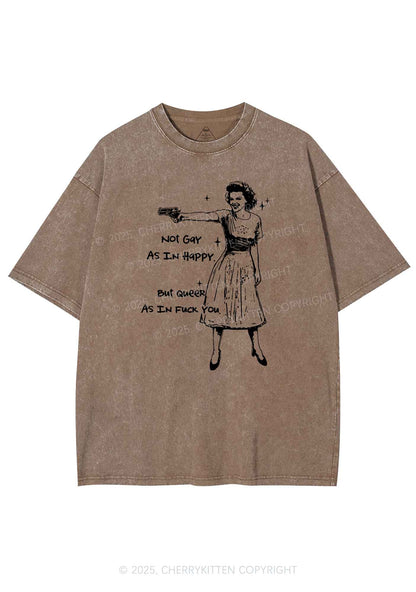 But Queer As In Pride Y2K Shirts Washed Tee Cherrykitten