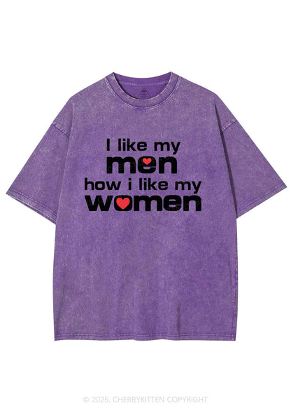 I Like My Men Pride Y2K Shirts Washed Tee Cherrykitten