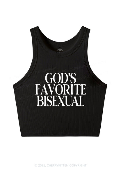 Gods Favorite Bisexual Pride Y2K Crop Tank Top Cherrykitten