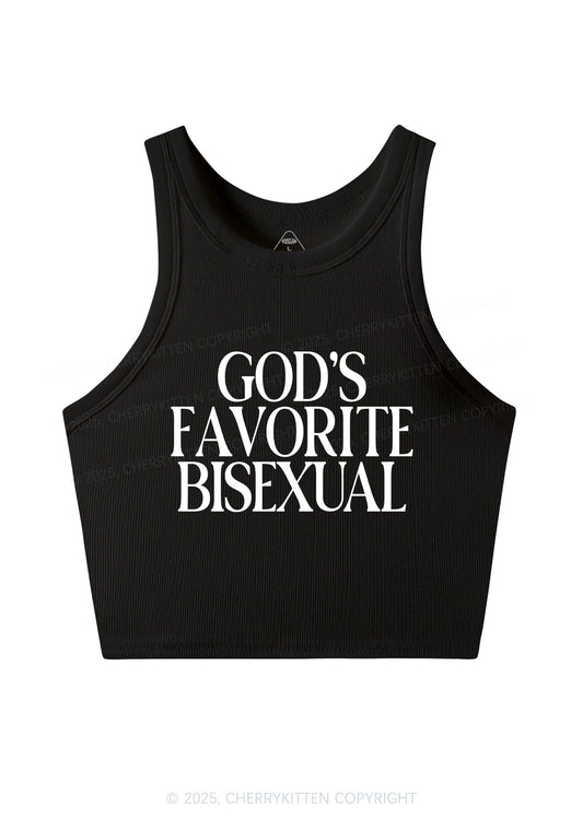 Gods Favorite Bisexual Pride Y2K Crop Tank Top Cherrykitten