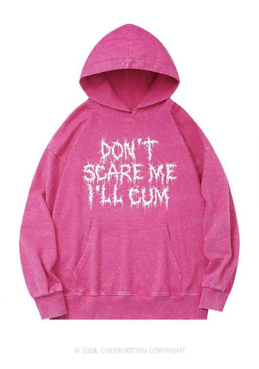 Halloween Dont Scare Me Cum Y2K Washed Hoodie Cherrykitten