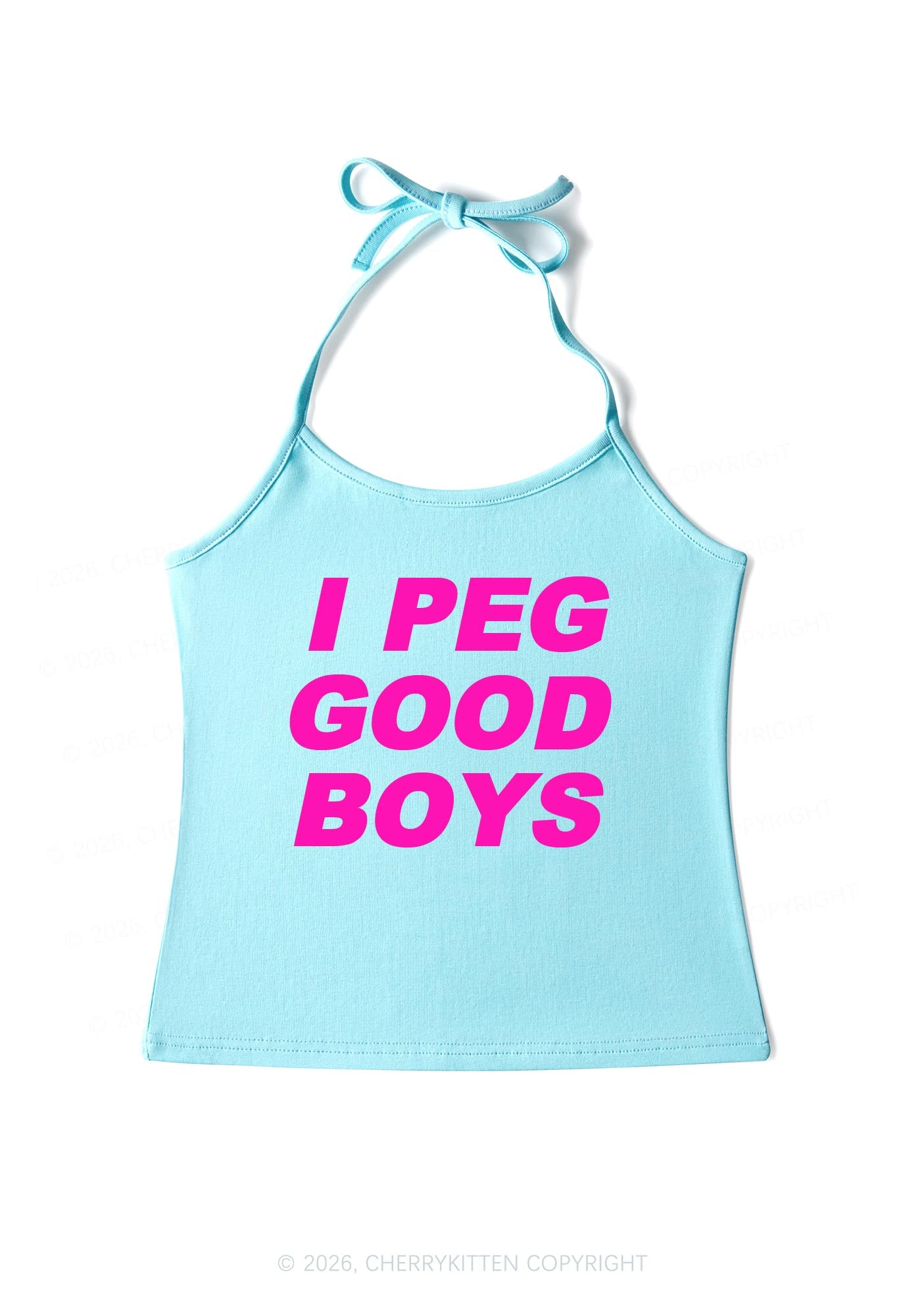 I Peg Good Boys Y2K Halter Neck Cami Cherrykitten