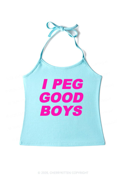 I Peg Good Boys Y2K Halter Neck Cami Cherrykitten
