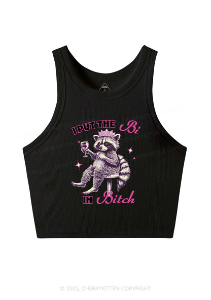 Bi Bxxch Raccoon Pride Y2K Crop Tank Top Cherrykitten