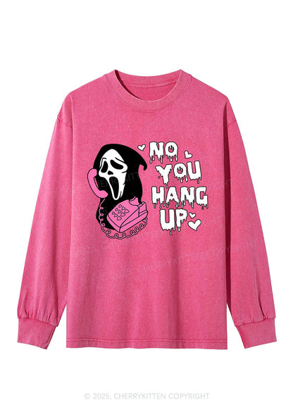 Halloween No You Hang Up Y2K Washed Long Sleeves Cherrykitten
